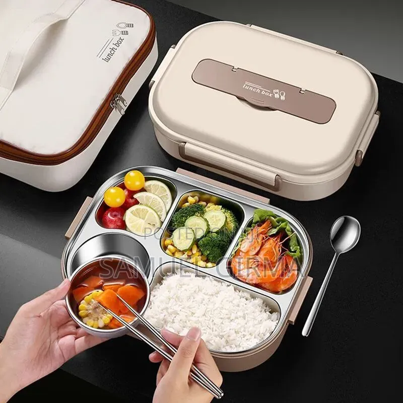 5 in 1 Insulated Hermal Lunchbox With Spoon, Chopstick and Bowl