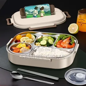 5 in 1 Insulated Hermal Lunchbox With Spoon, Chopstick and Bowl