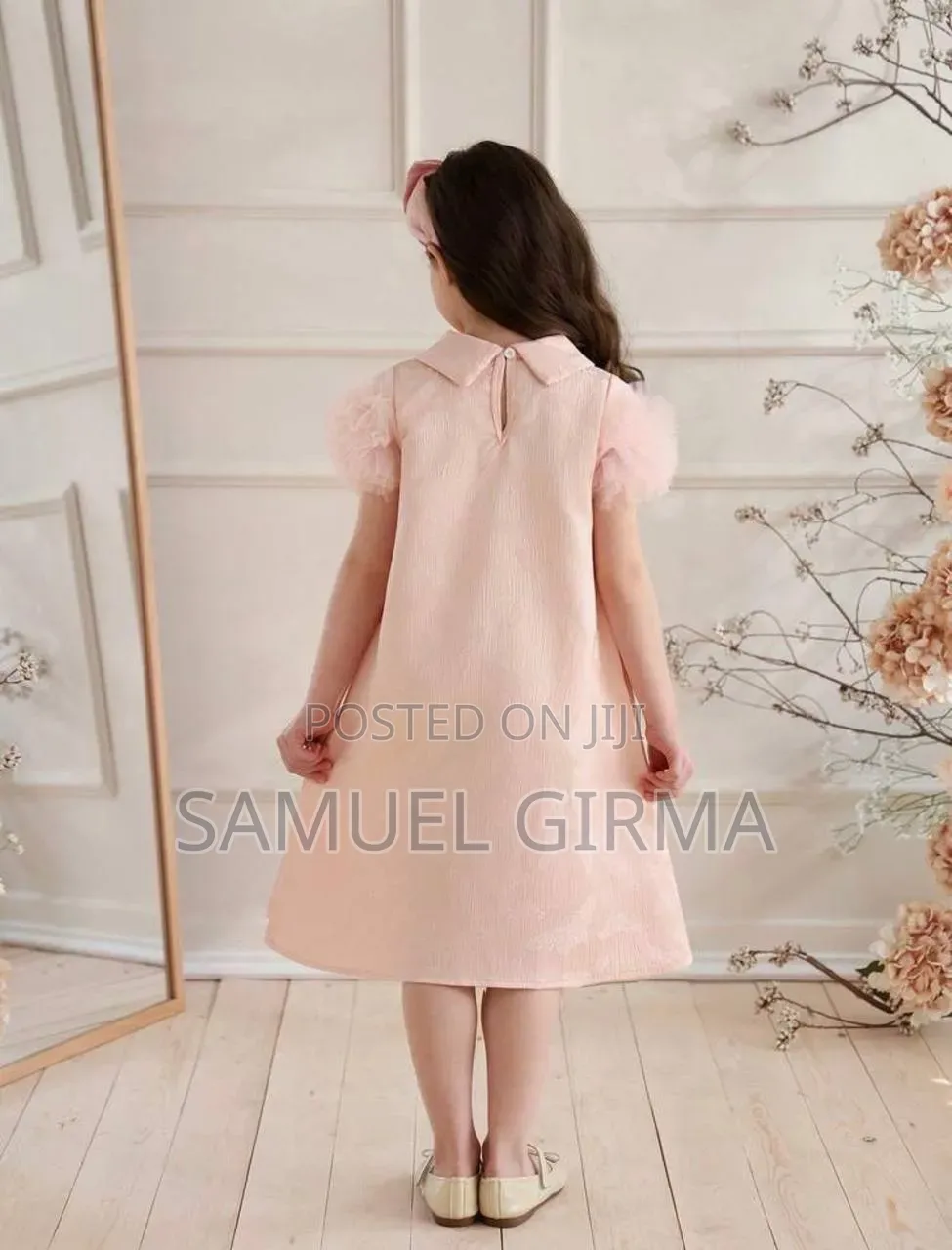 Mk- 0788 Young Girls Puffy Sleeve Elegant Dress Size: 4-7 Year