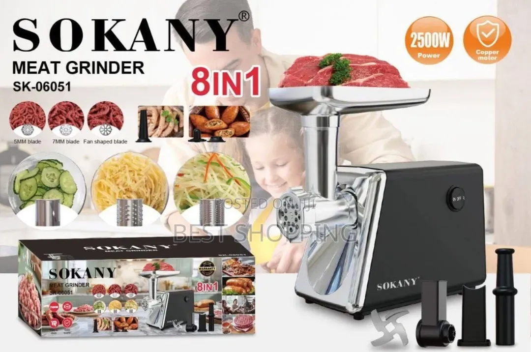 Sokany 8 in 1 Meat Grinder 2500 Watts