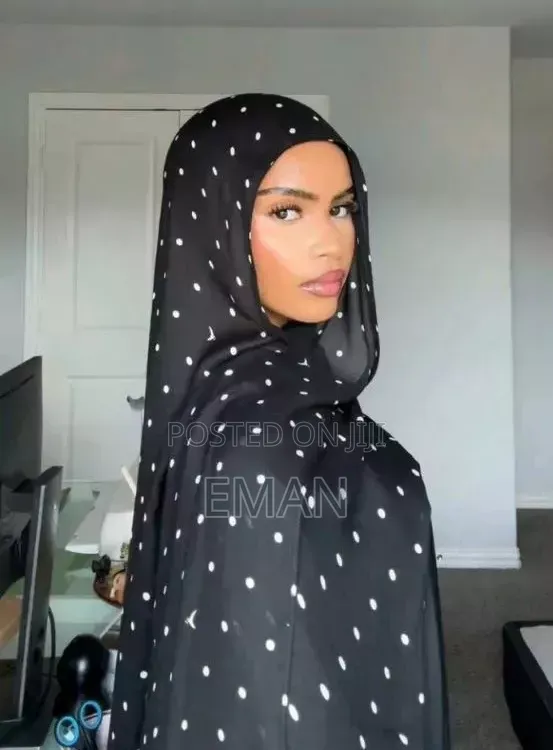 Black Polka Dot Hijab / Modest Wear