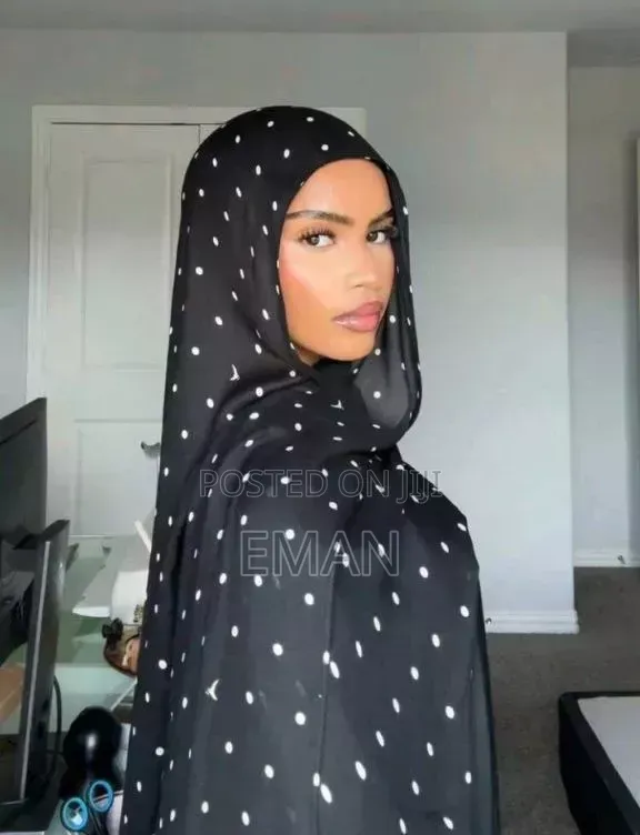 Black Polka Dot Hijab / Modest Wear