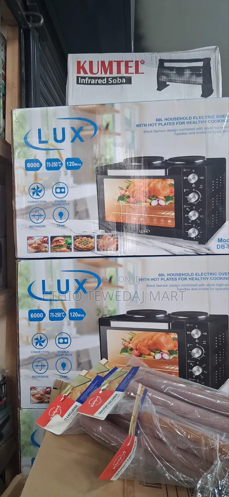LUX 60L Household Electric Oven With Dual Hot Plates