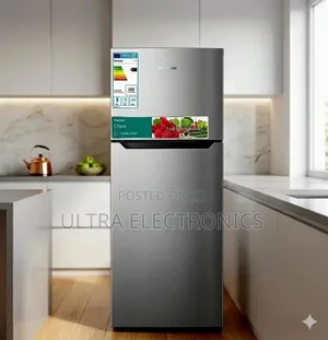 Hisense Double-Door Fridge Stylish Silver Finish Double-Door Con