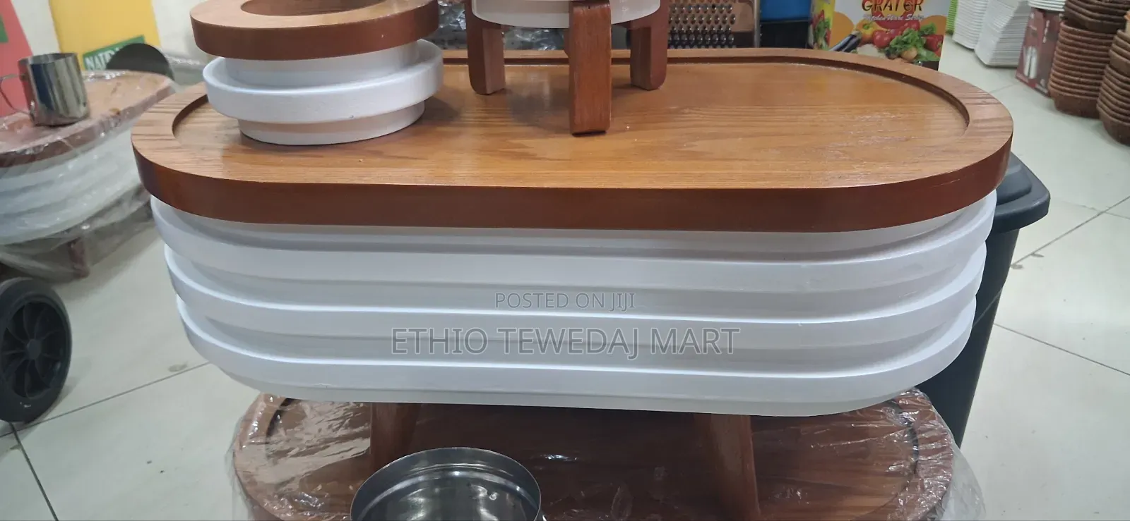 Modern Ethiopian Rekebot ( ረከቦት ) Coffee Table.