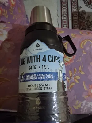 Manna. Jug With 4 Cups. 640z/1.9l. 34hours Cold. 5hours Hot.