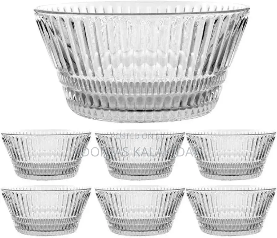 7 Piece Ice Cream Fruit Glass Cup