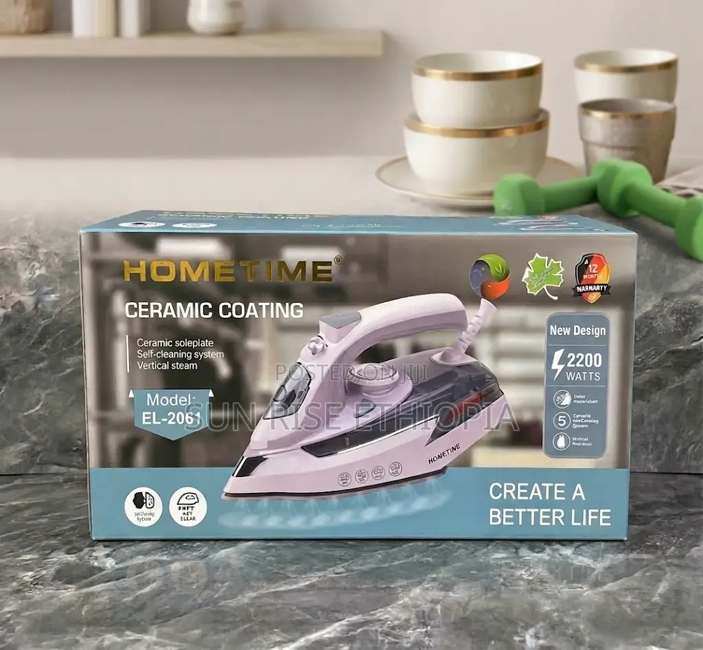 Hometime 2200W Ceramic Coating Steam Iron (Model: EL-2061)