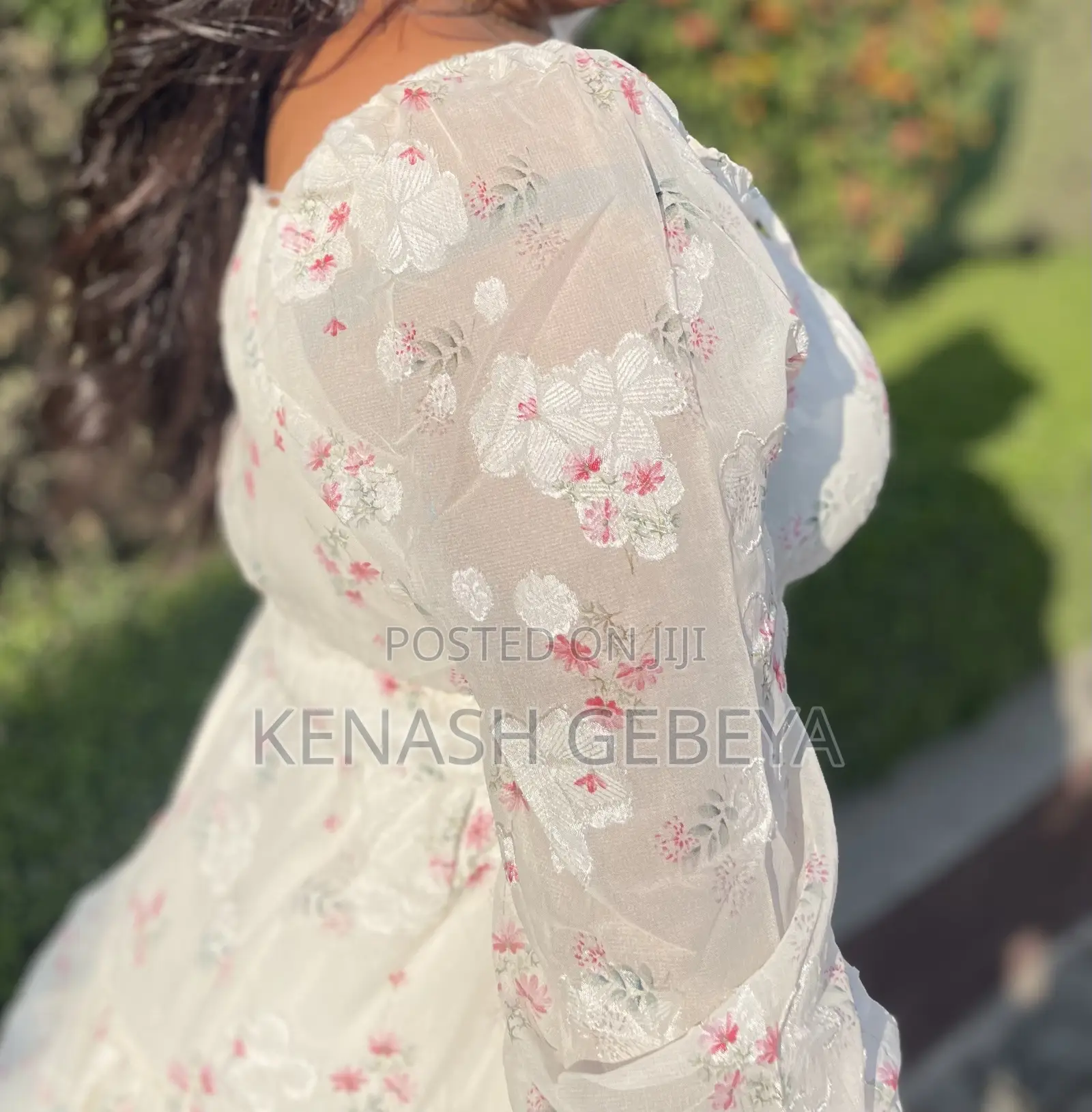 White Floral Fit-and-Flare Dress