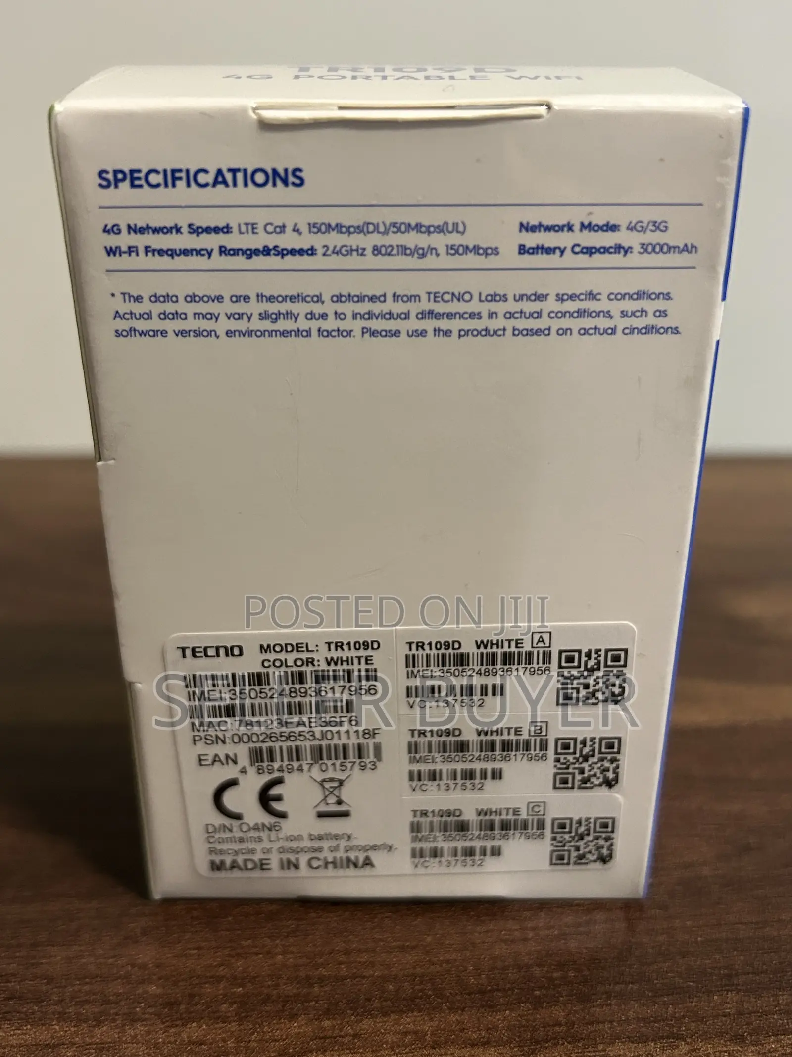 Tecno 4G Portable WiFi Router