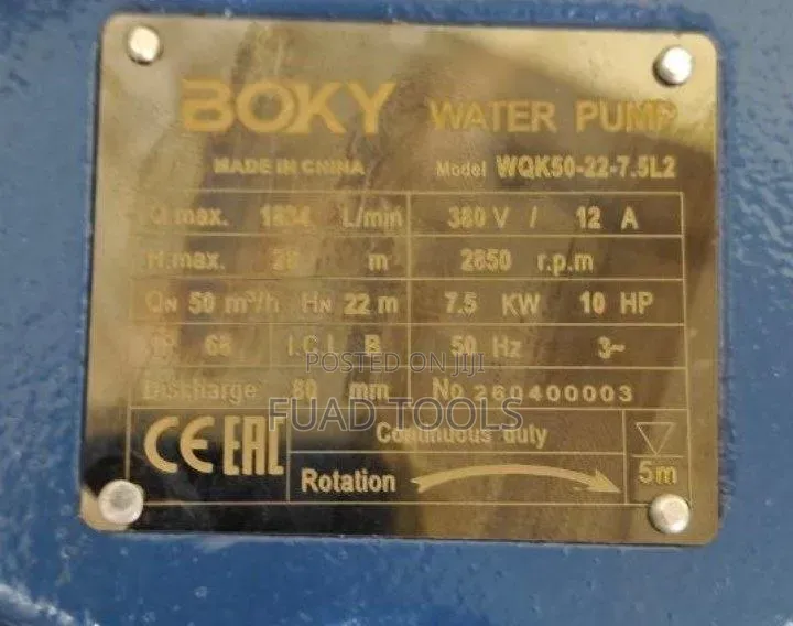 Boky Sewage Water Pump 10HP