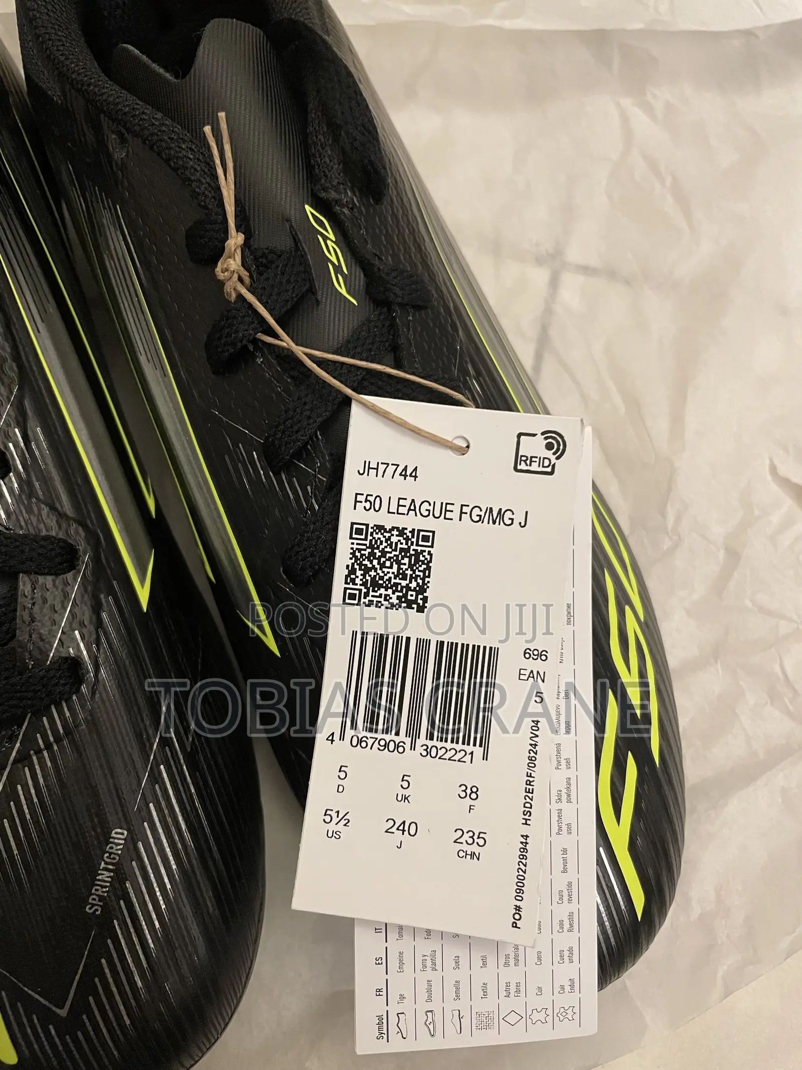 Adidas Football Boots – Black Neon Green