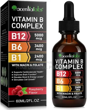 Vitamin B Complex Liquid Drops,High Strength v B3 B6 B12 B1 Folate,