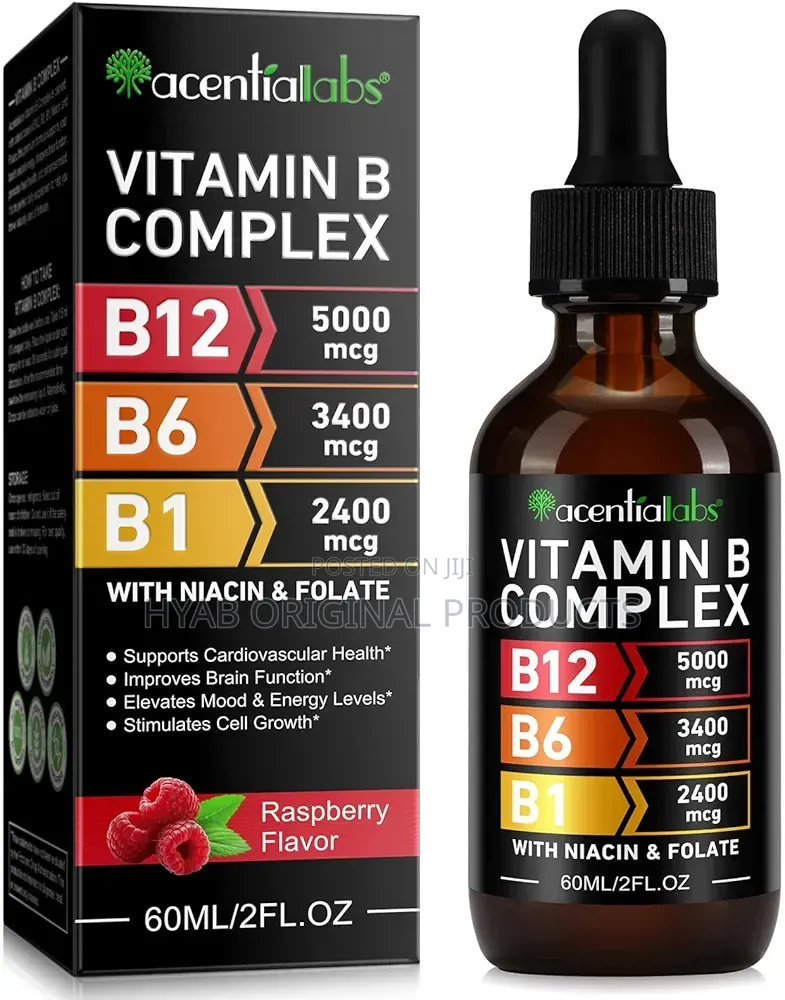 Vitamin B Complex Liquid Drops,High Strength v B3 B6 B12 B1 Folate,