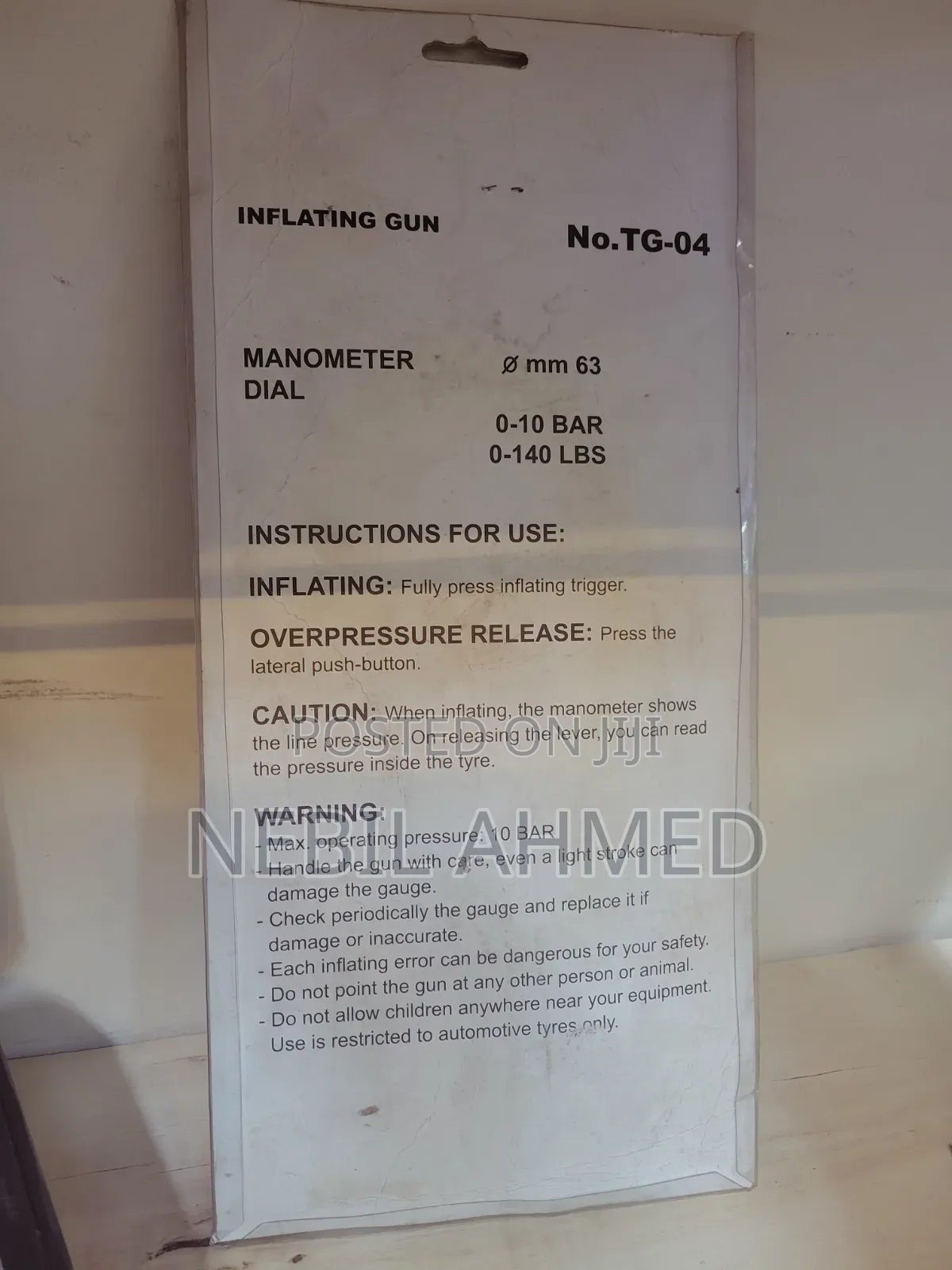Tyre Inflating Gun