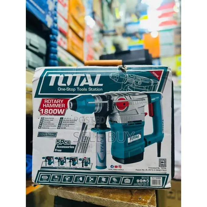 ቶታል (TOTAL) 1800W ፕሮፌሽናል ከባድ ስራ የሚችል ሮታሪ ሀመር ኮንክሪት መቦረጫ እና መስበሪያ 36mm