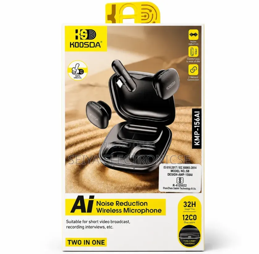 Koosda KMP-156ai Is a 2-in-1 AI Noise-Reduction Wireless Microphone