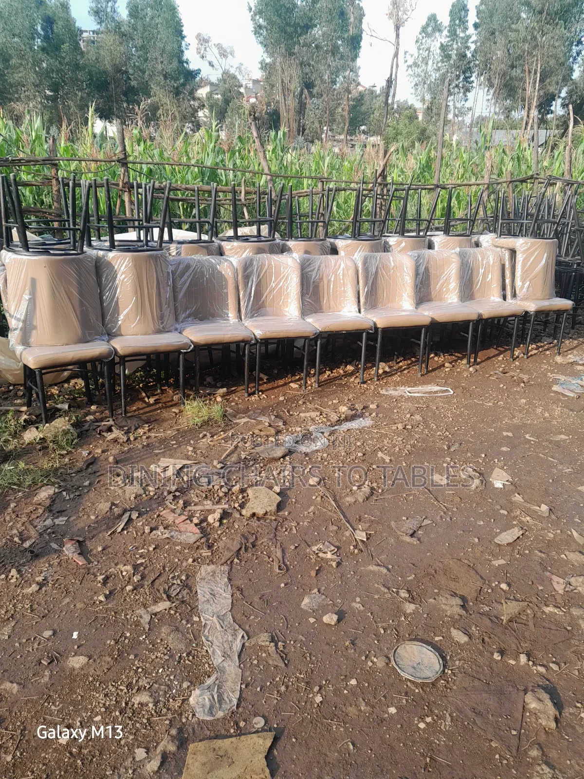 Dining QUALITY Leather With Metal Legs Chairs