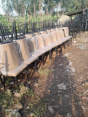 Dining QUALITY Leather With Metal Legs Chairs