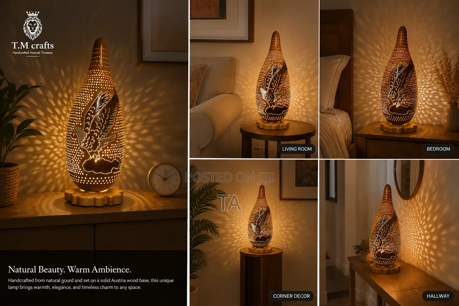 Eagle Ember — Handcrafted Gourd Lamp