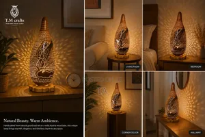 Eagle Ember — Handcrafted Gourd Lamp