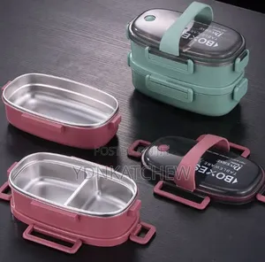 Beduso 2 Layer Stainless Steel Lunch Box Set