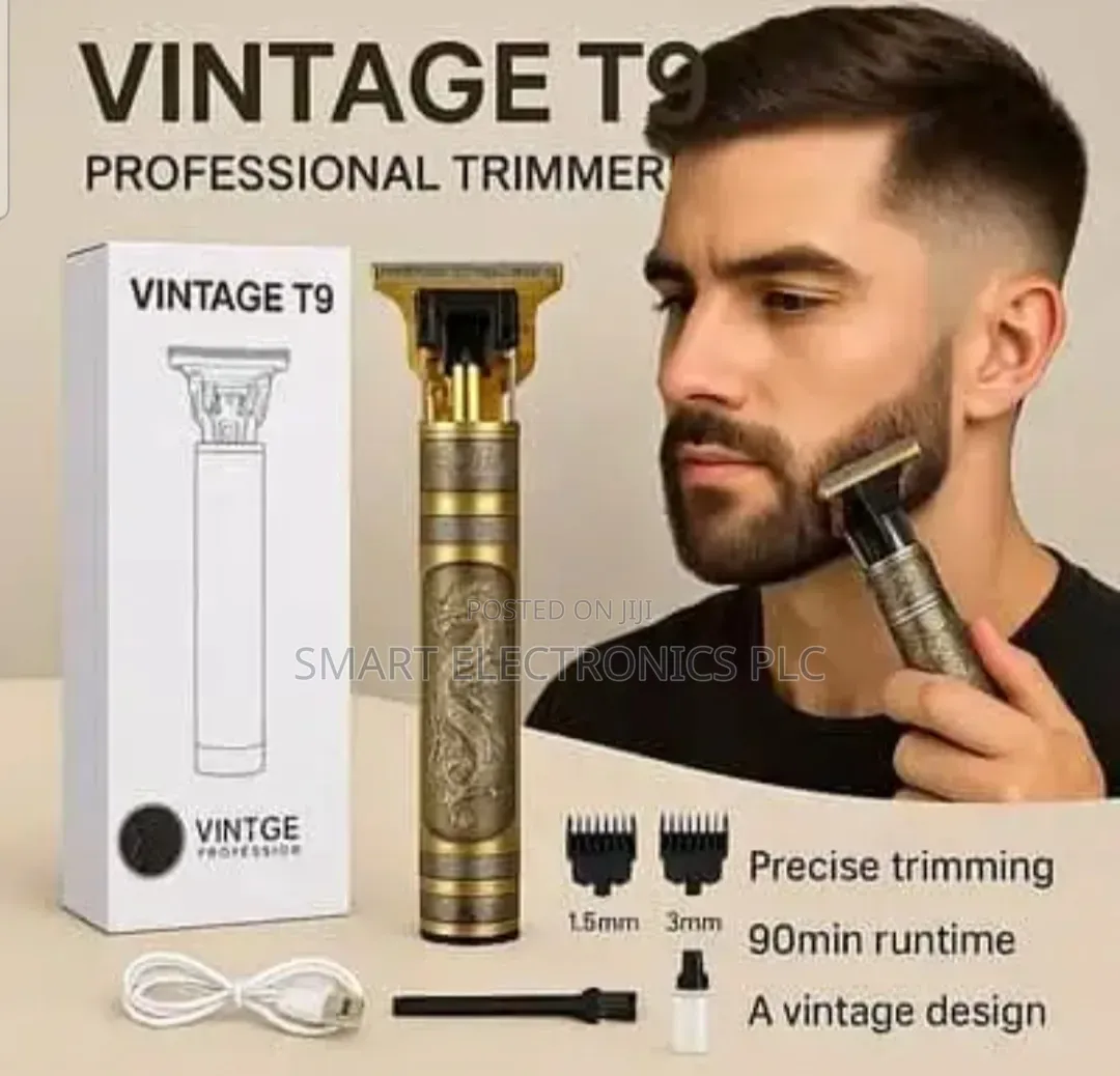 Vintage T9 Professional Hair Trimmer — A Stylish and Powerful Cordless