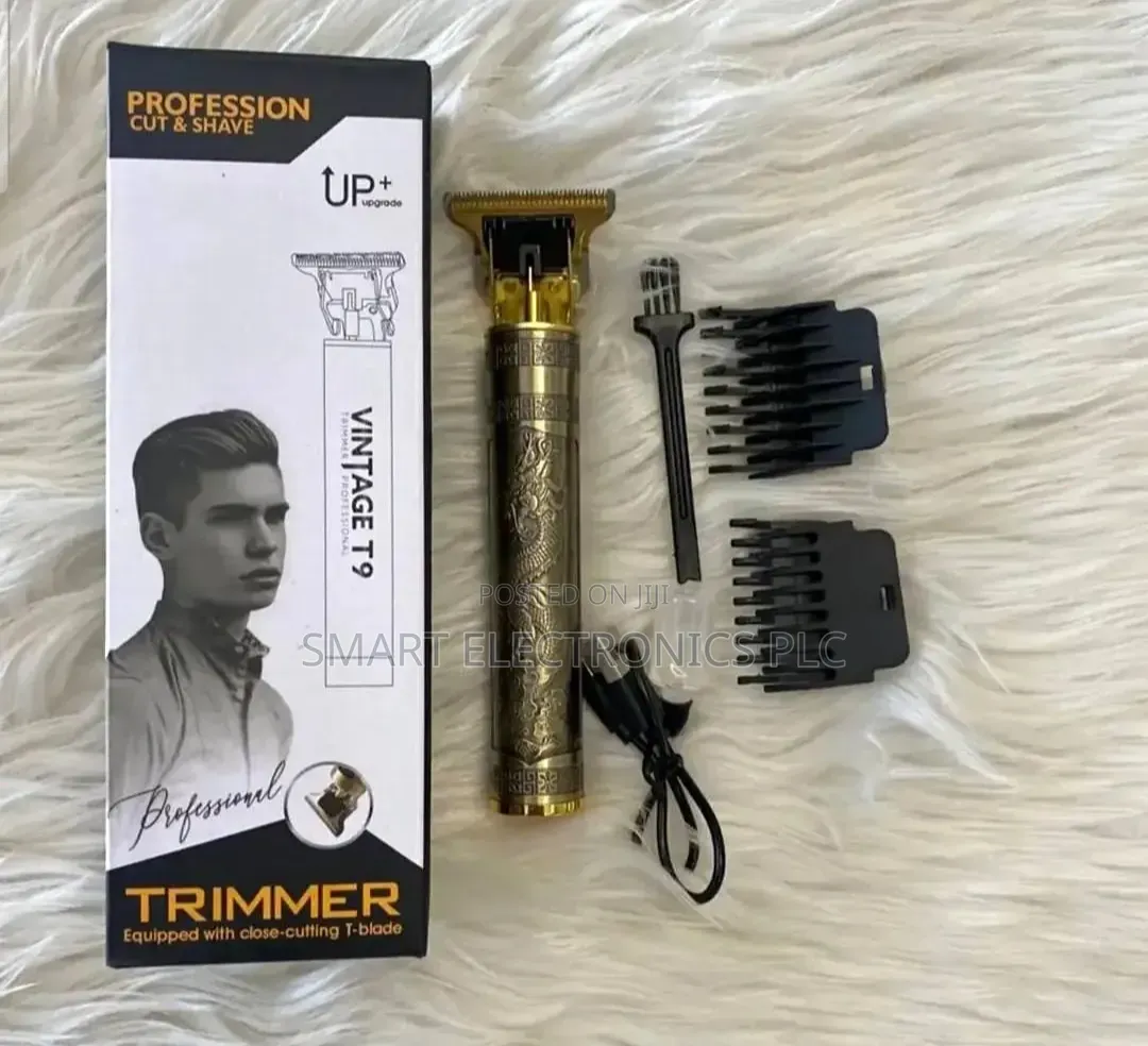 Vintage T9 Professional Hair Trimmer — A Stylish Cordless Rechargeab
