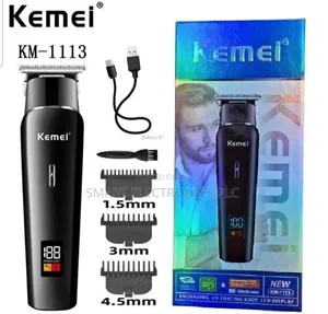 Kemei KM-1113 Is a Stylish Black Cordless Professional Hair Clipper