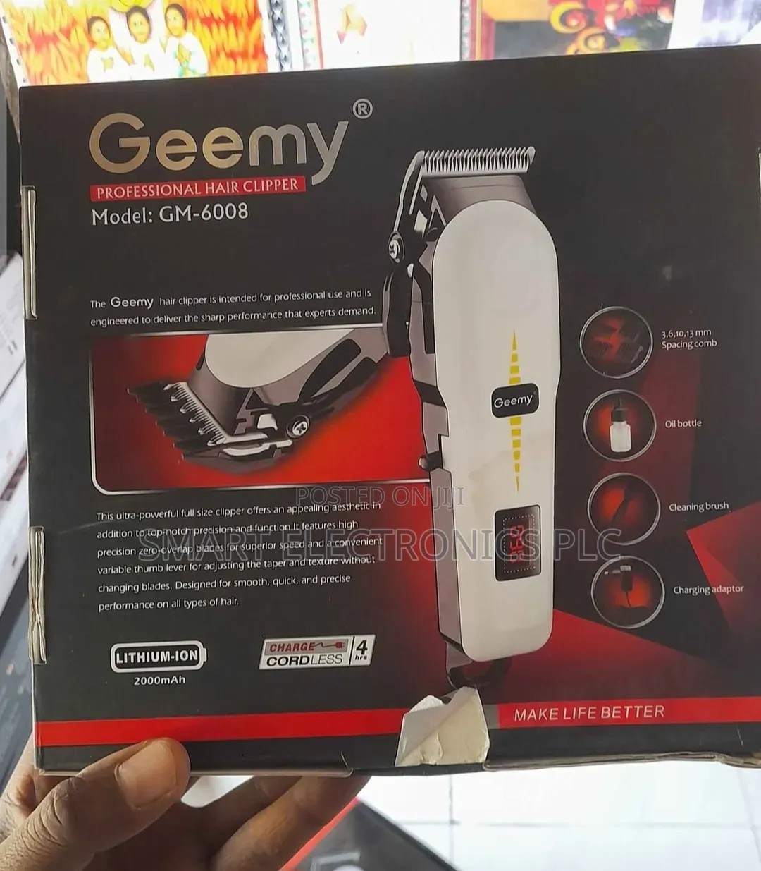 የፀጉር ማሽን Geemy GM-6008 Professional Hair Clipper — A Powerful Recharge