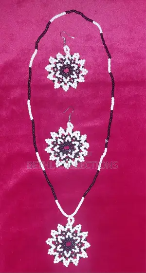 Handmade Beaded Necklace and Earrings Set