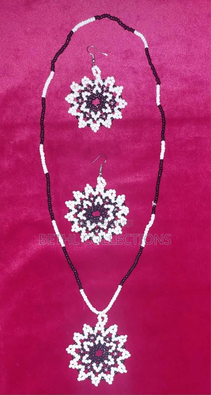 Handmade Beaded Necklace and Earrings Set