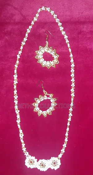 Handmade Beaded Necklace and Earrings Set