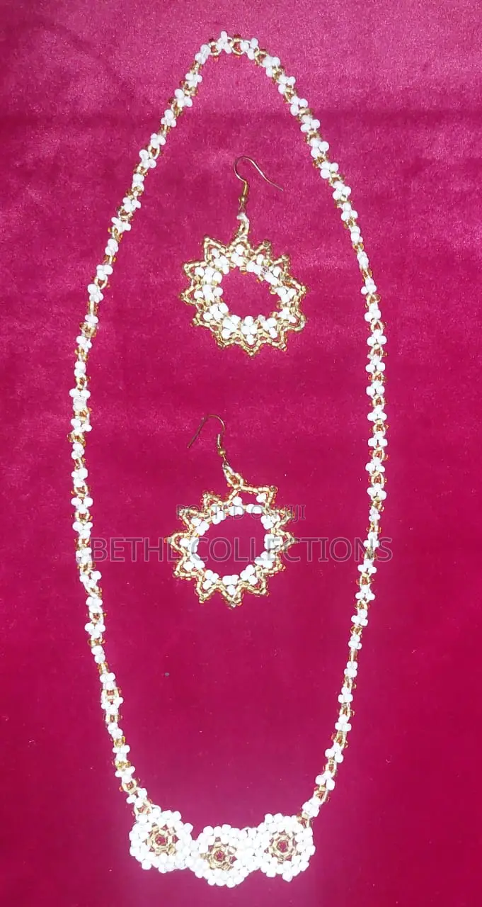 Handmade Beaded Necklace and Earrings Set