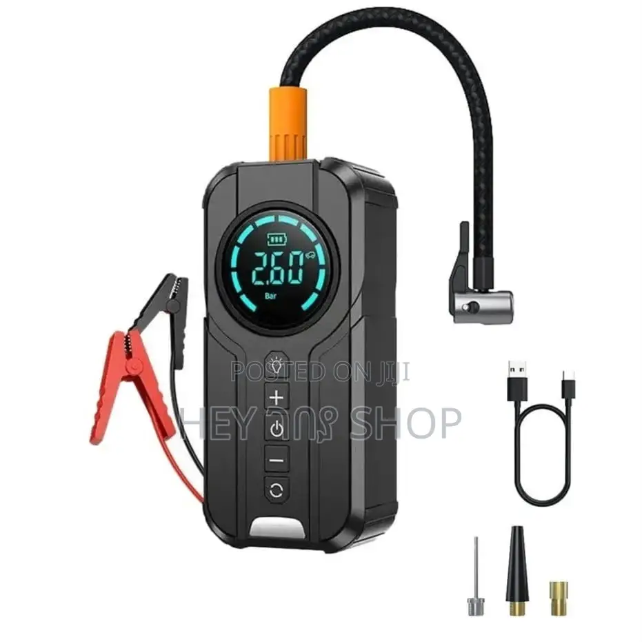 2-in-1 Portable Car Jump Starter + Air Compressor