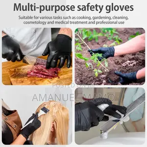 Disposable Black Vinyl Multi-Purpose Gloves