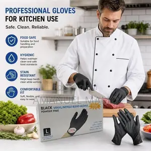 Disposable Black Vinyl Multi-Purpose Gloves