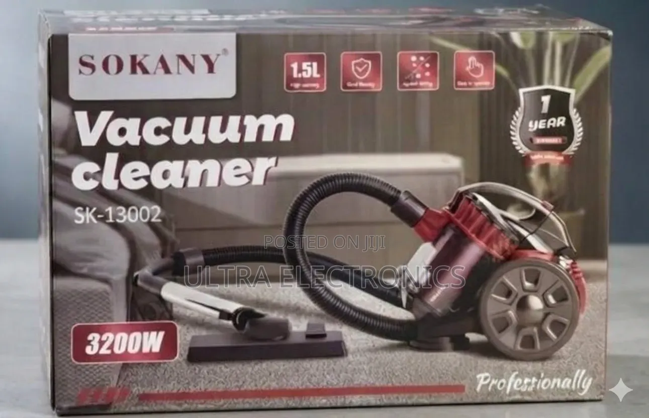 Sokany Sk-13002 Vacuum Cleaner 
ኃይለኛ ሞተር፣ ጥሩ የመሳብ ኃይል እና 1.5L Bagl