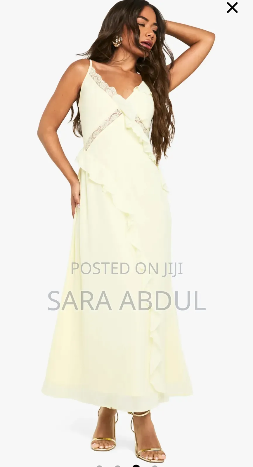 Yellow Maxi Dress Size Large on Hand