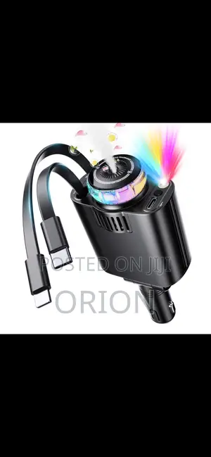 5-in-1 Starlight Car Charger | Fast Charging + Perfume + LED Light