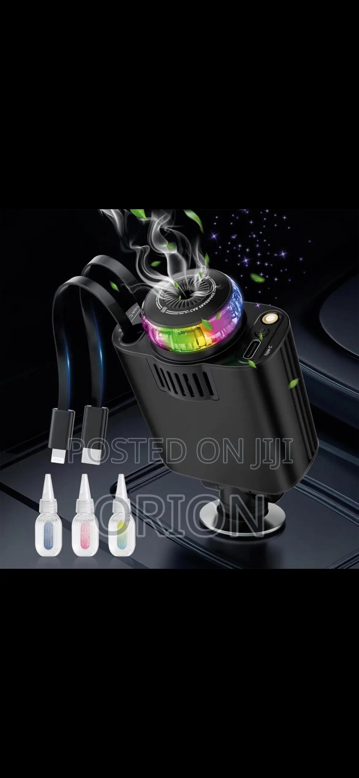 5-in-1 Starlight Car Charger | Fast Charging + Perfume + LED Light