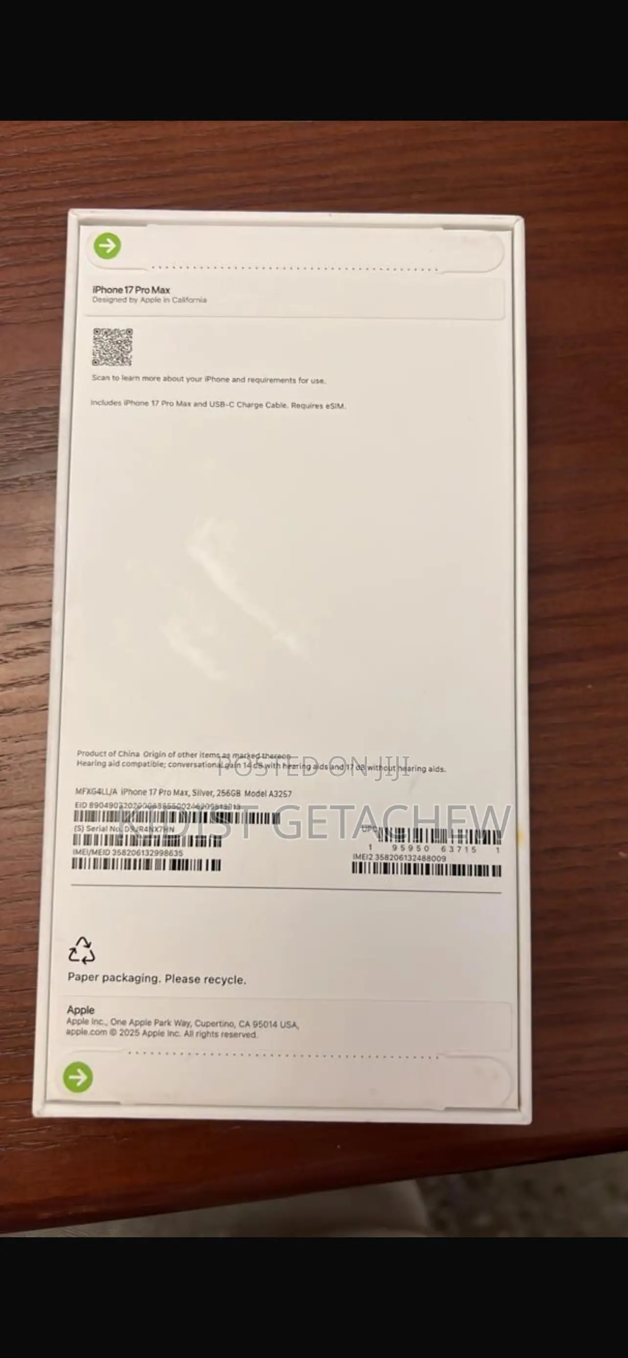 New Apple iPhone 17 Pro Max 256 GB Silver