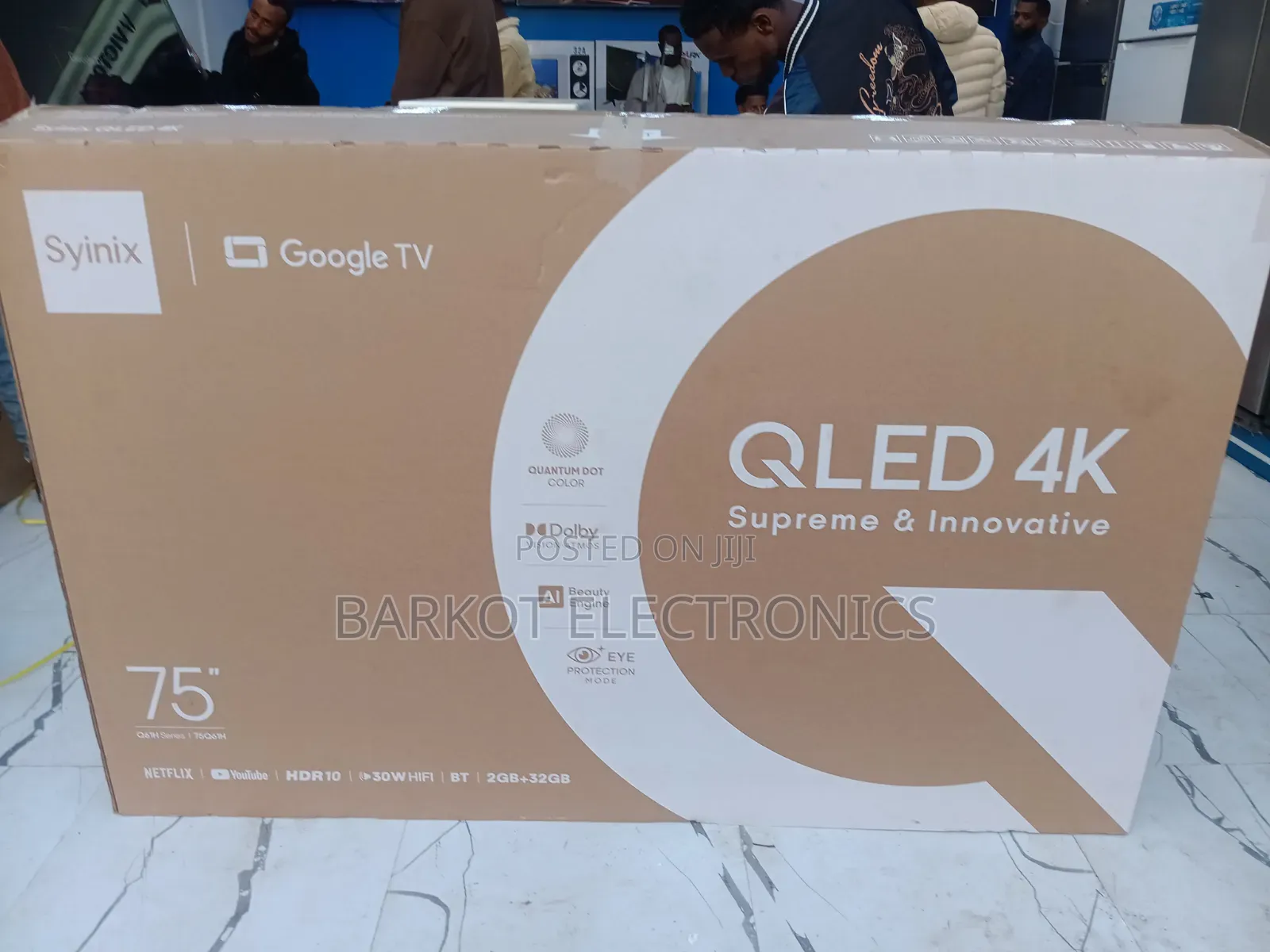 Syinix Smart TV 75 Inch Qled Googel TV 2026 Hifi Speaker