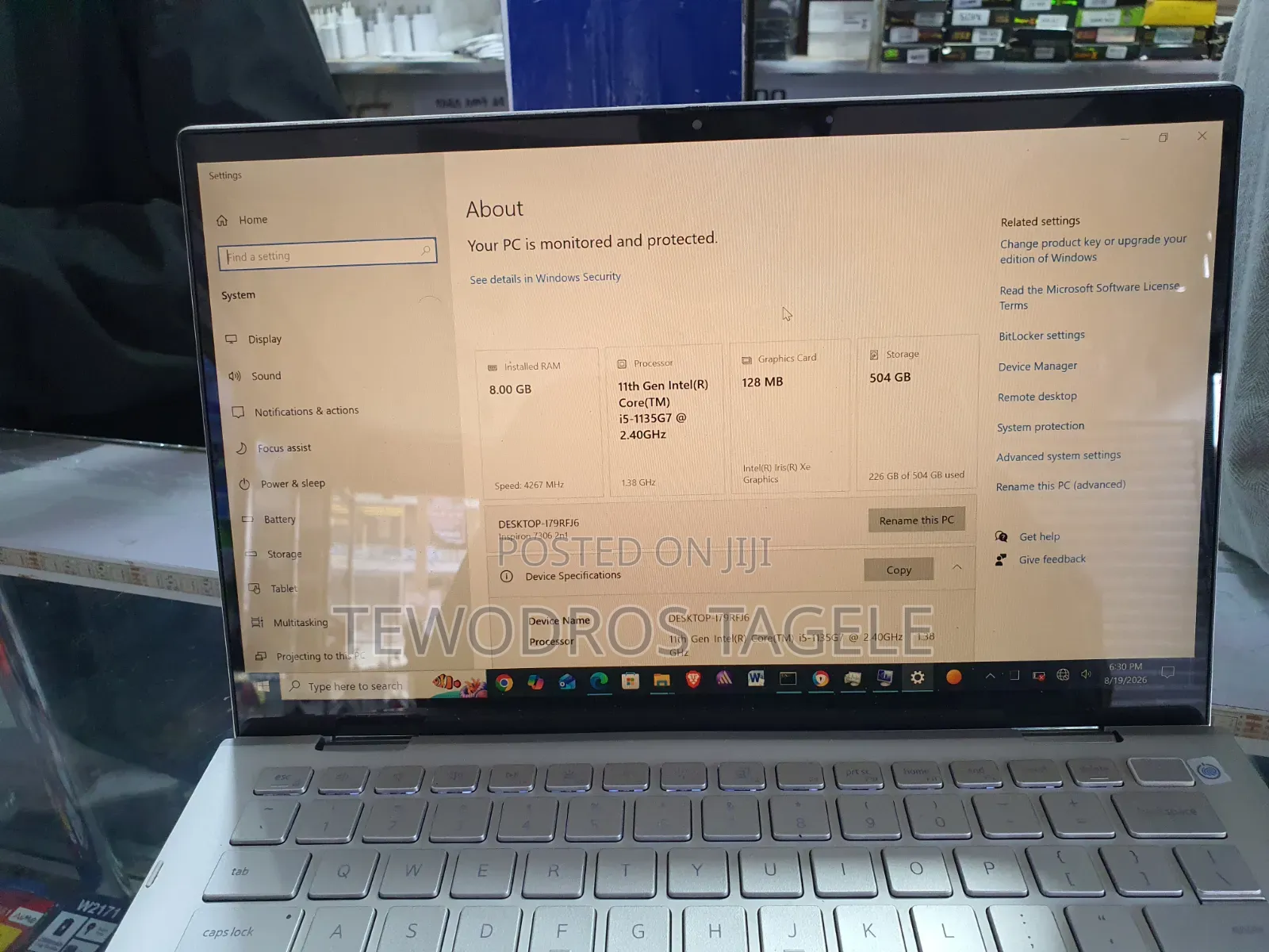 Laptop Dell Inspiron 7306 8GB Intel Core i5 SSD 512GB