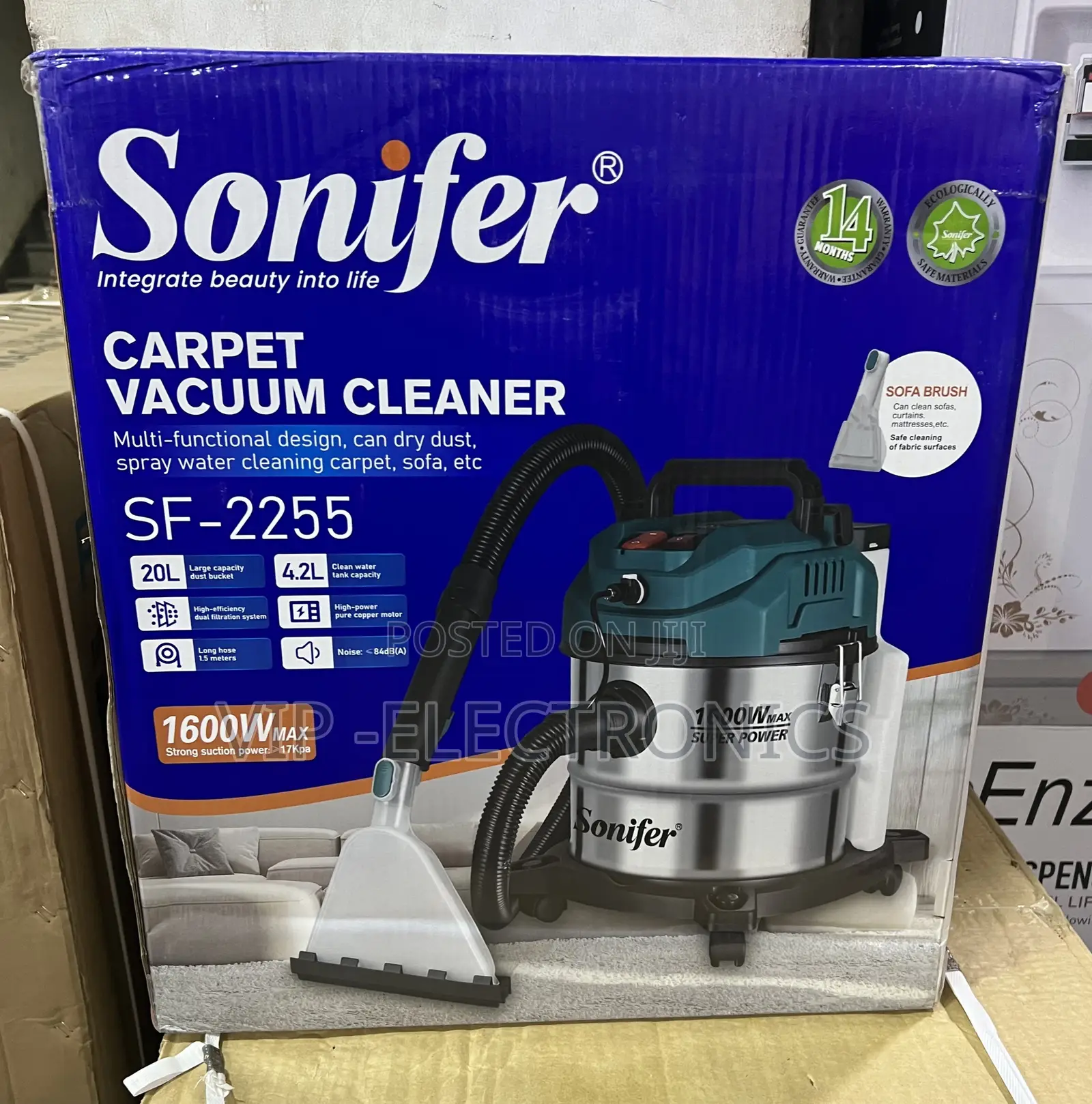 Sonifer Carpet Vacuum Cleaner Powerful 1600W Motor Large 20L Dust Buck