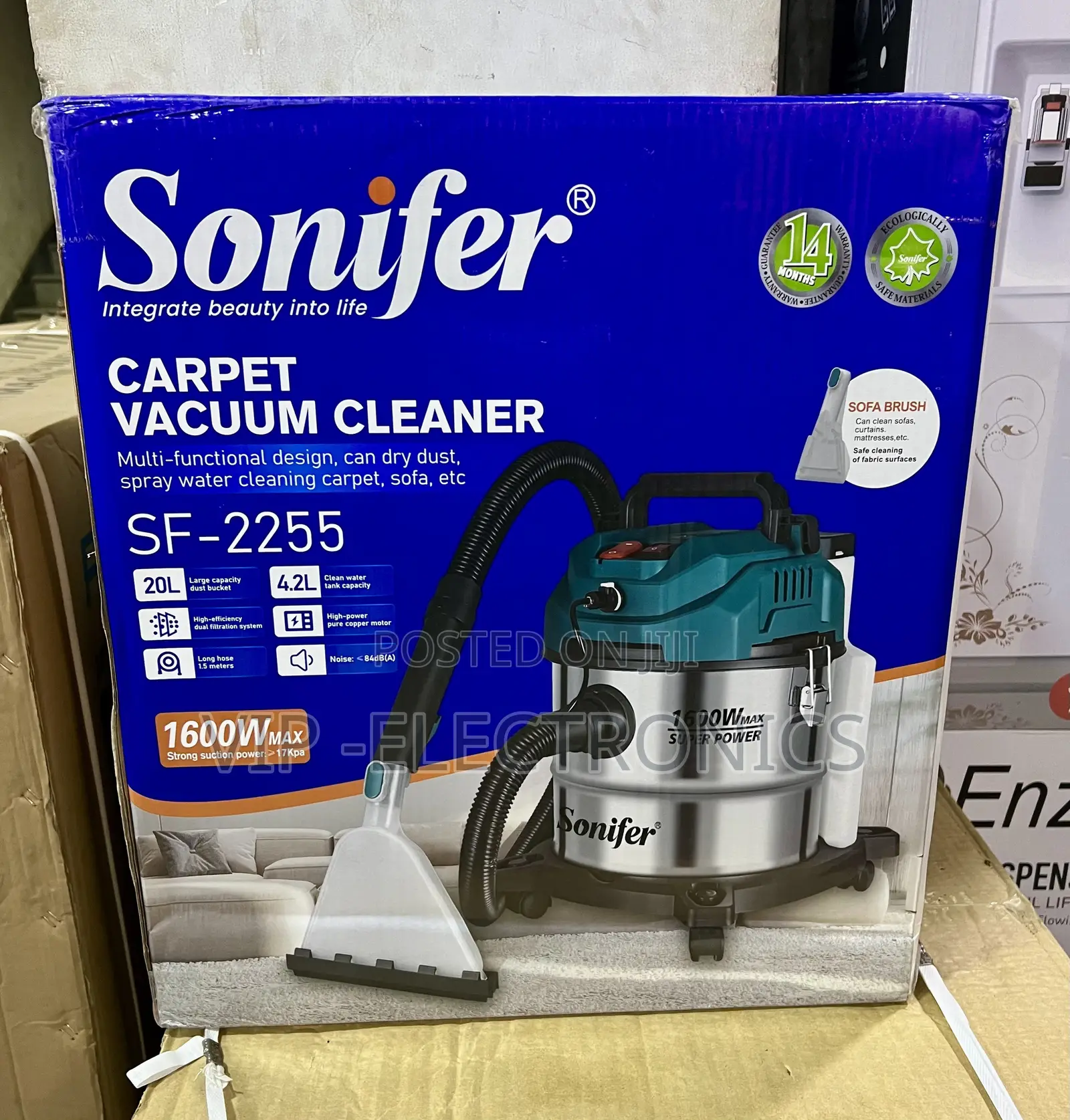 Sonifer Carpet Vacuum Cleaner Powerful 1600W Motor Large 20L Dust Buck