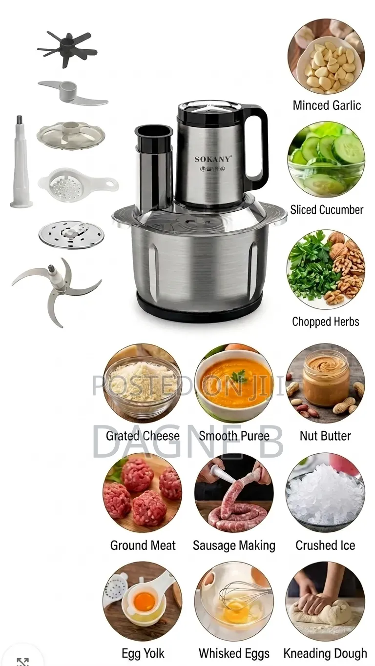 Onion Chopper Meat Chopper Sokany የስጋ እና ሽንኩርት መፍጫ