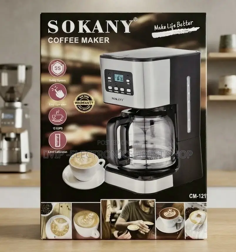 SOKANY Coffee Maker CM-12E – 12-Cup Programmable Coffee Machine