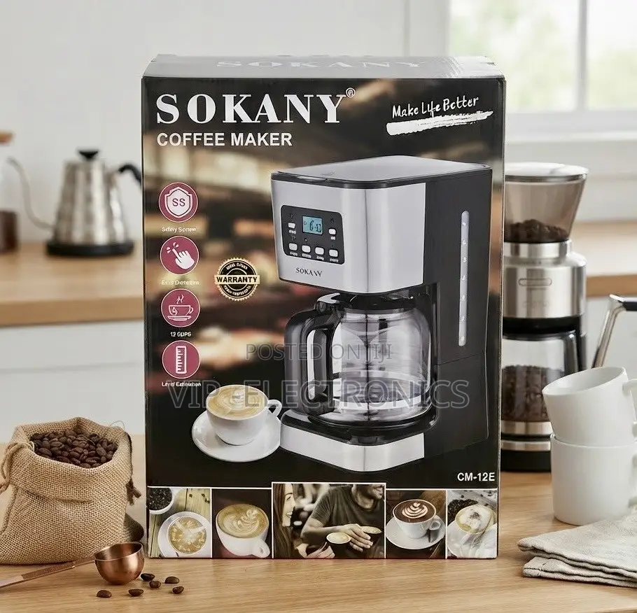 SOKANY Coffee Maker CM-12E – 12-Cup Programmable Coffee Machine