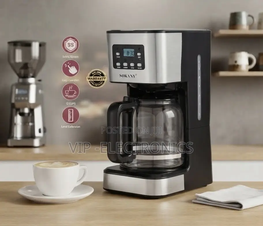 SOKANY Coffee Maker. 12-Cup Designed With a Stylish Stainless-Steel